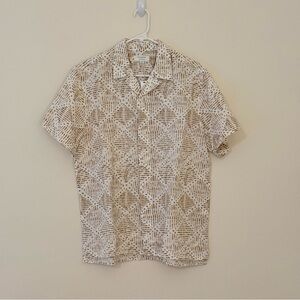 Banana Republic Men's Beige Short Sleeve Shirt - M